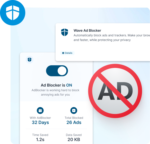 Free built-in ad blocking for faster browsing