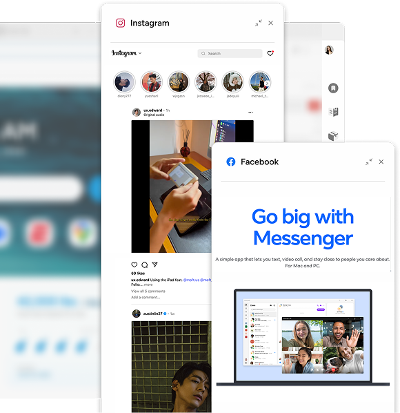 Wave Browser split view and social messaging features