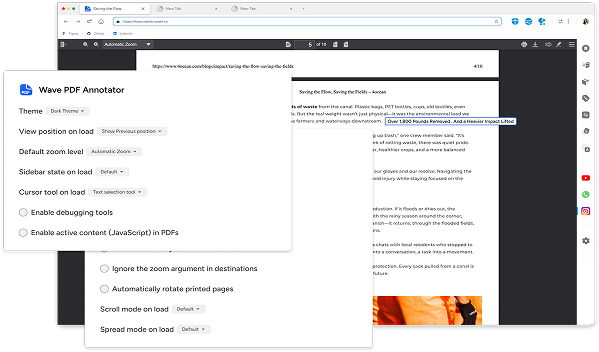 Wave Browser PDF editor and annotation features