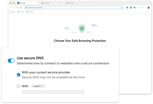 Wave Browser secure DNS feature protects your browsing privacy and security