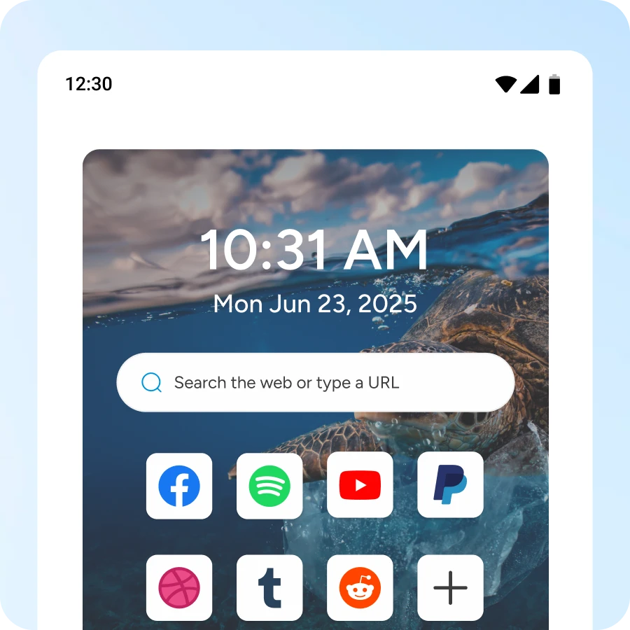 Wave Browser user-friendly design on Android