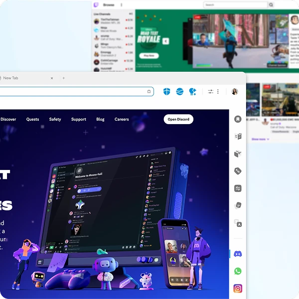 Split view gaming with Discord and Twitch streaming