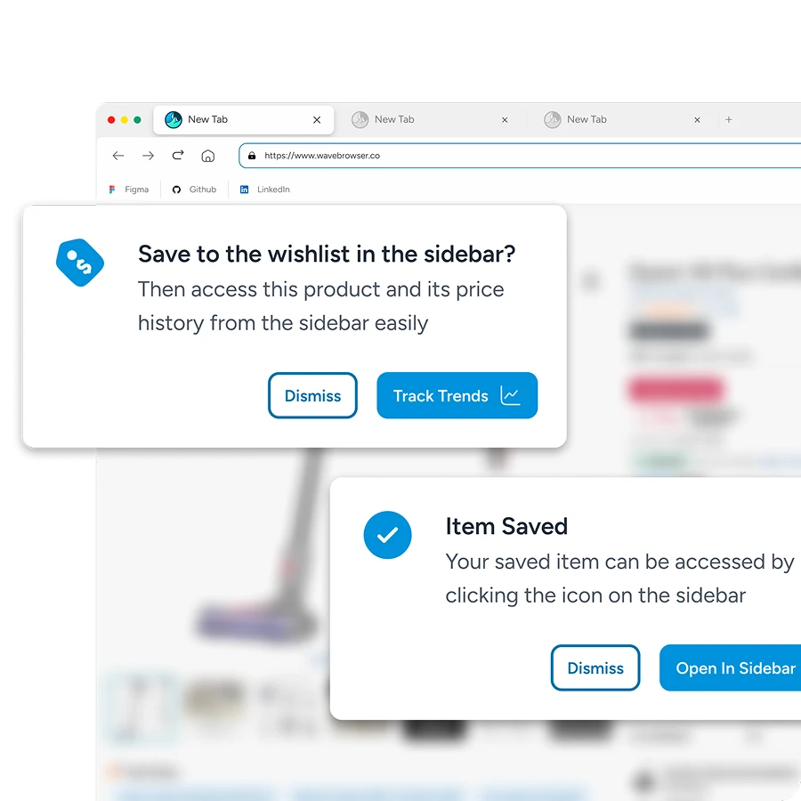 Wave Browser price monitoring tools