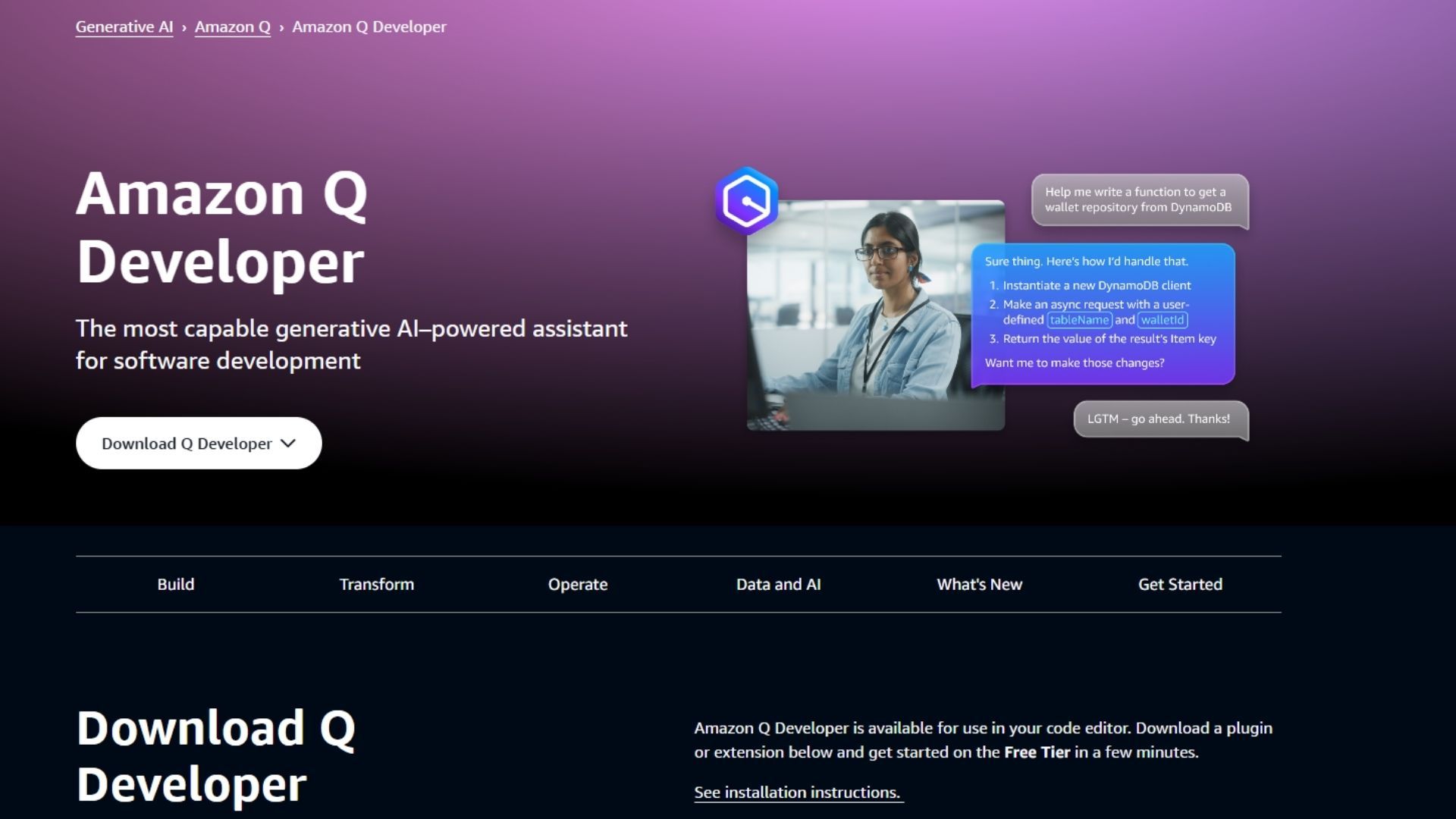 Amazon Q Developer best AI coding assistant