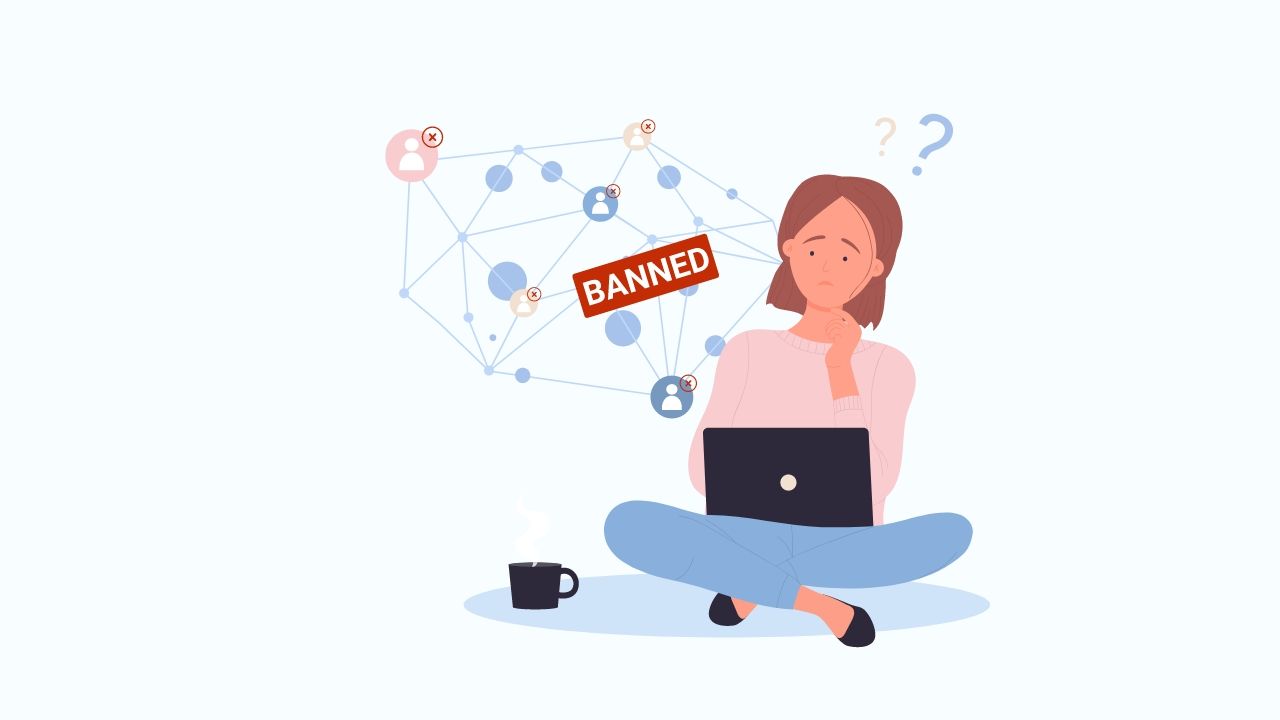 girl on laptop with blocked content online