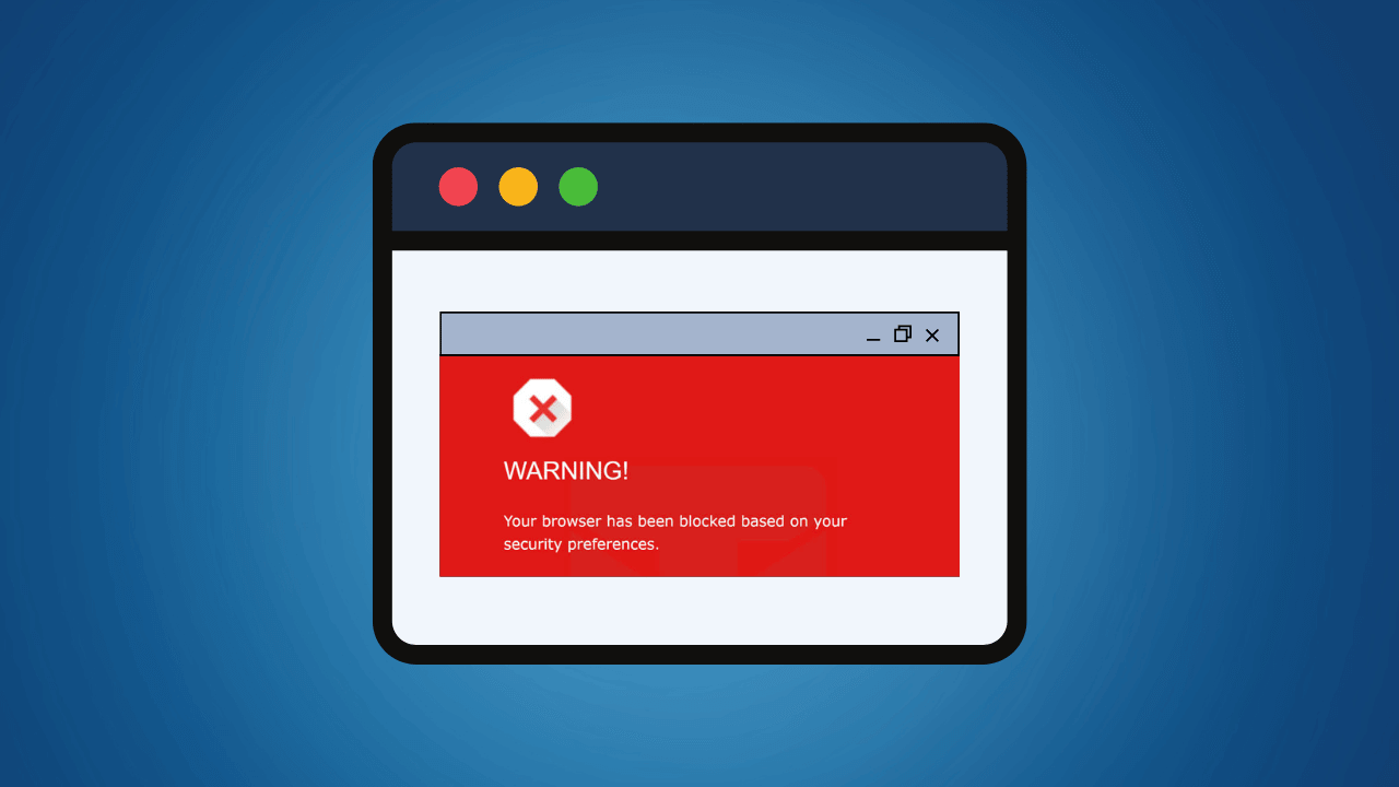 Blocked website error message on mac