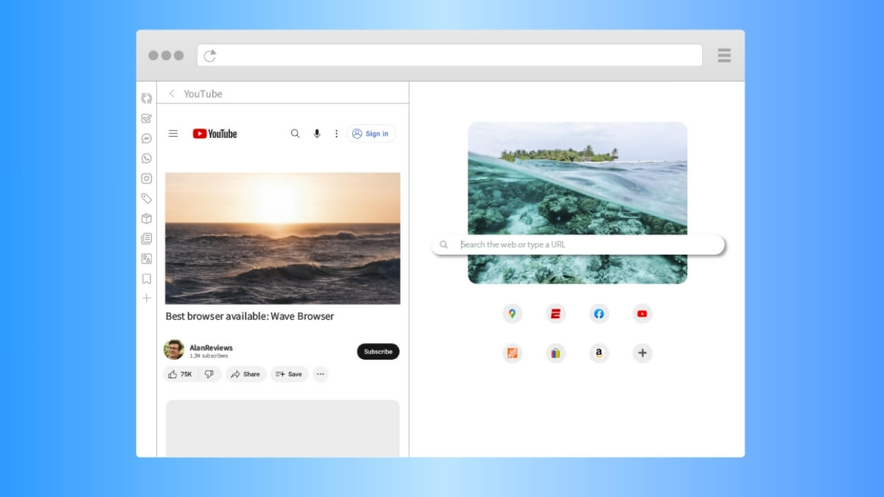 Split-screen dual screen view for productivity
