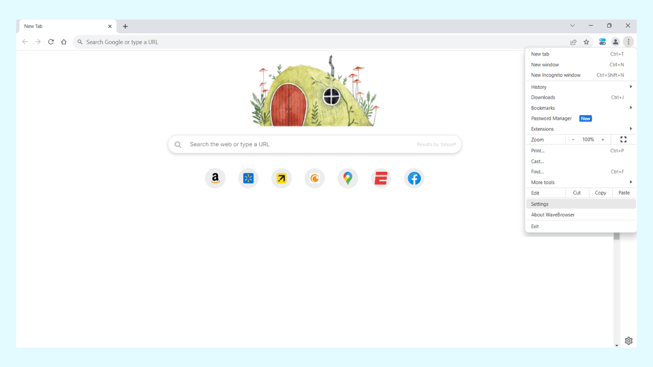Wave Browser landing page