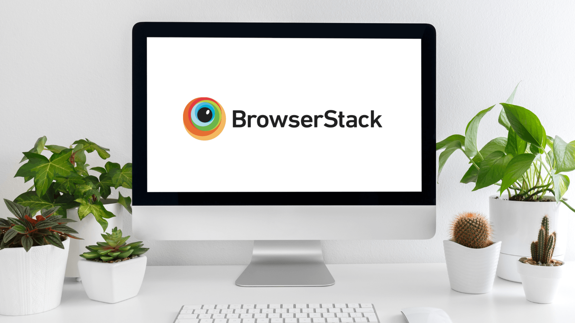 Computer monitor on a desk displaying \