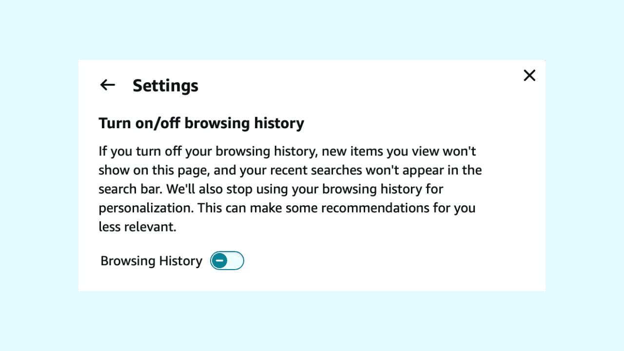How to clear Amazon browsing history