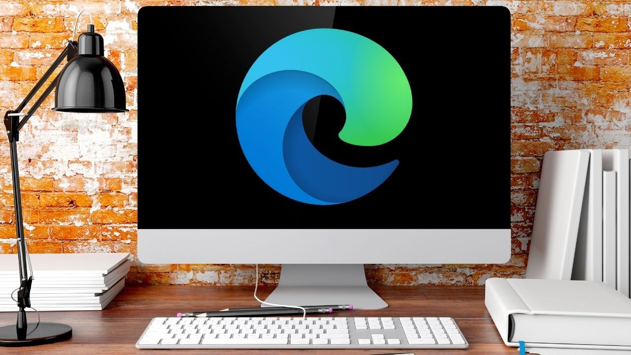 Computer with Edge logo on it, representing how to pin to taskbar in Edge