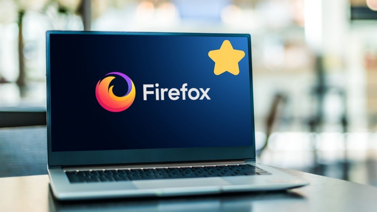 Firefox on a computer with a star icon, representing where are my favorites in Firefox