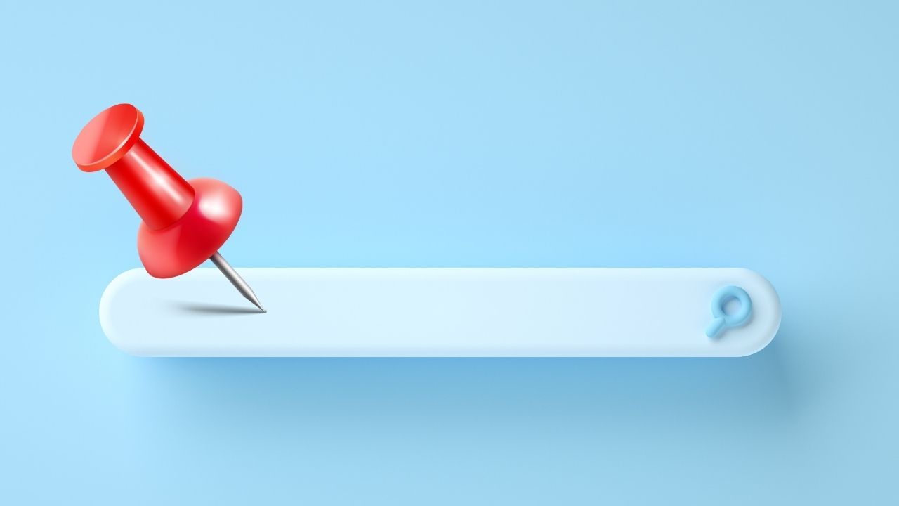 Pin on a search bar, representing how to pin a website to taskbar