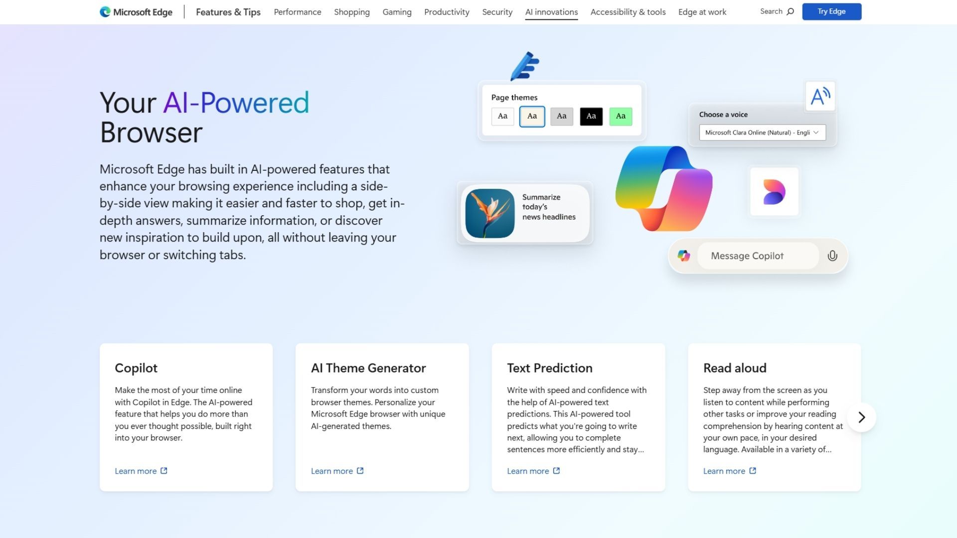 Microsoft Edge best browser for ai