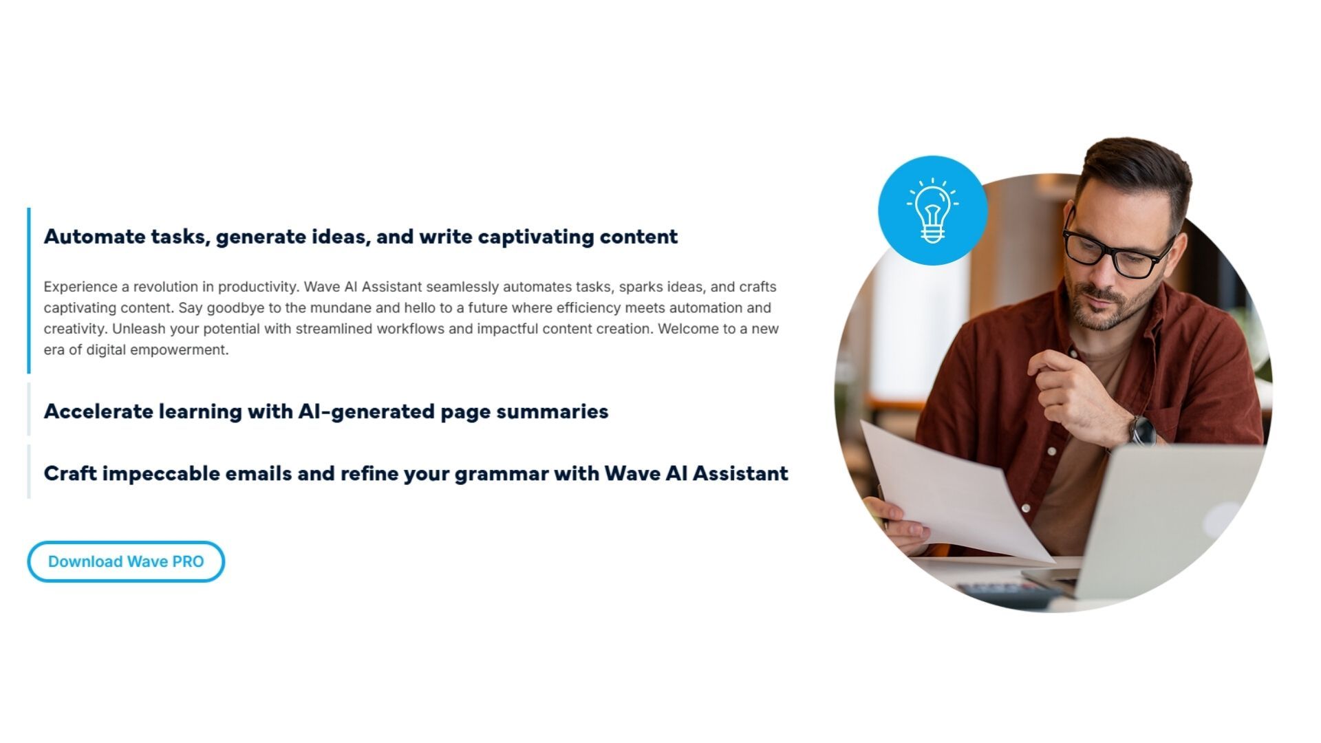 Ask AI questions to generate content