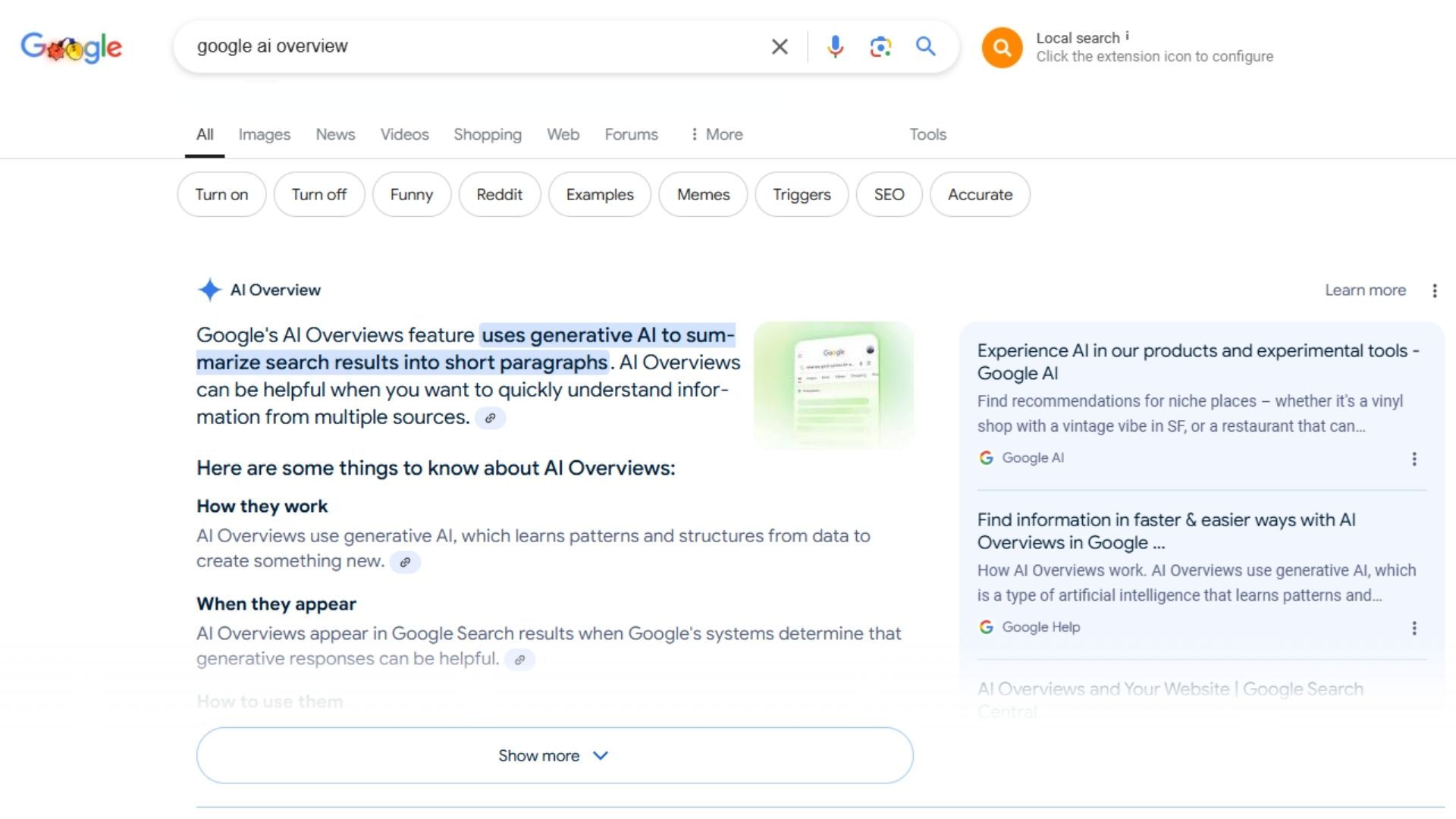 How to turn off Google AI