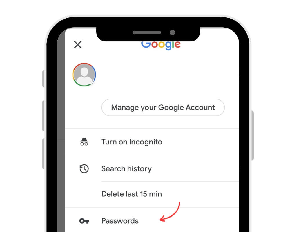 Step 2: How to access google passwords on mobile