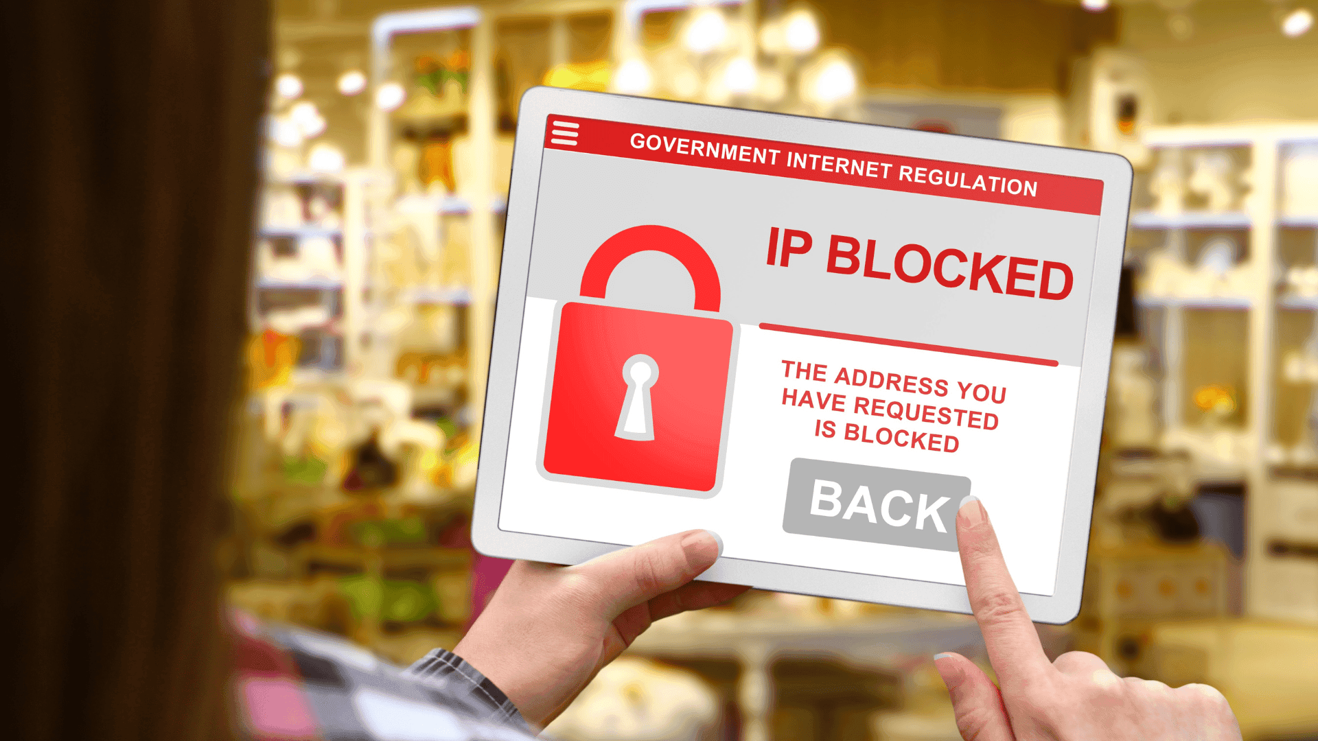 Website showing IP blocked, showing whitelist IP meaning