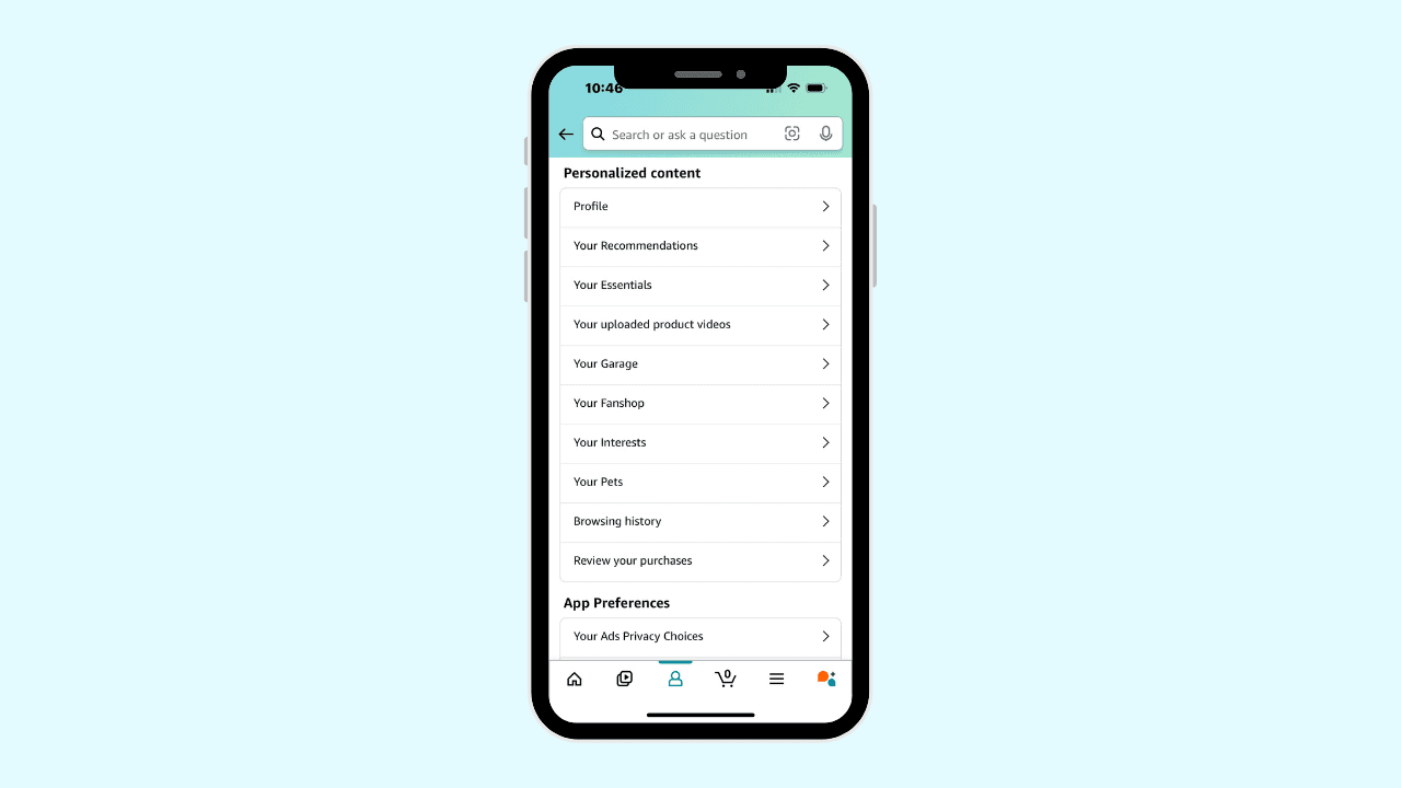 Amazon browsing history personalized content