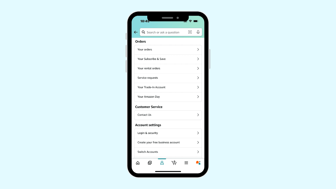 Amazon browser history profile settings