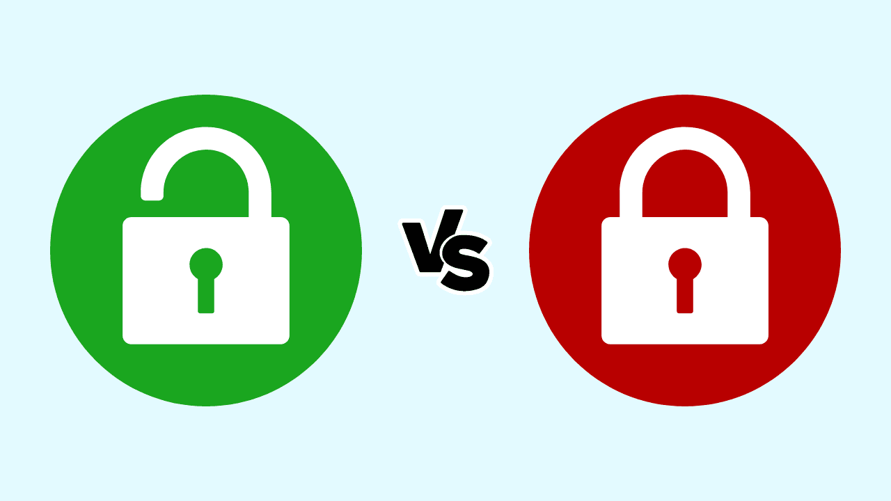 Open and closed lock representing private vs public Kahoot.it join game