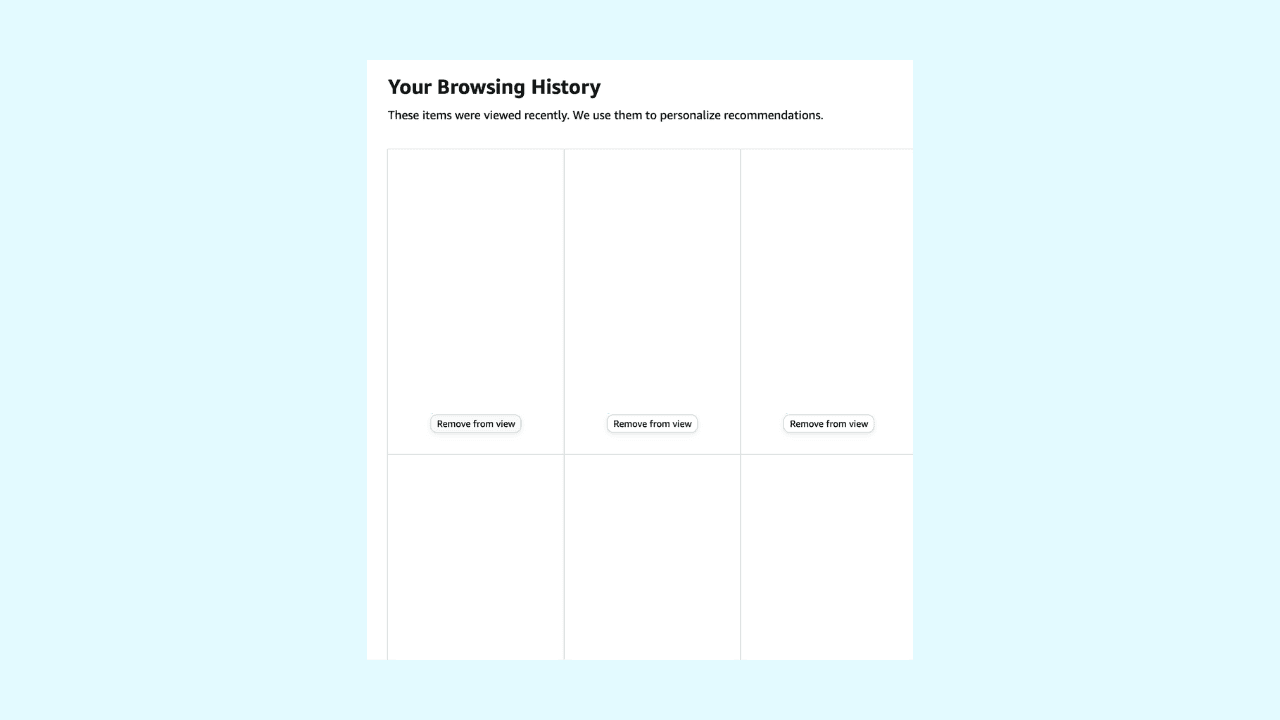 Delete Amazon browsing history individual items