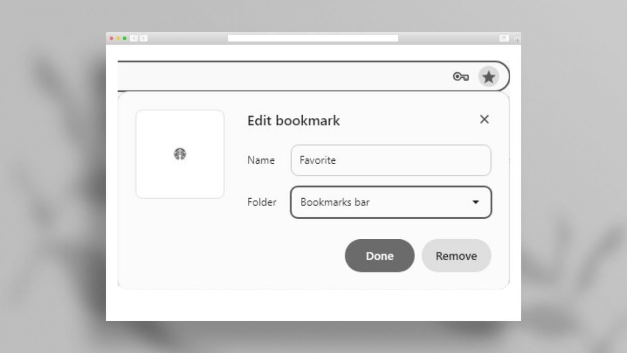 Favorite or bookmark tab open on Chrome, representing how do I add a website to my favorites in Chrome