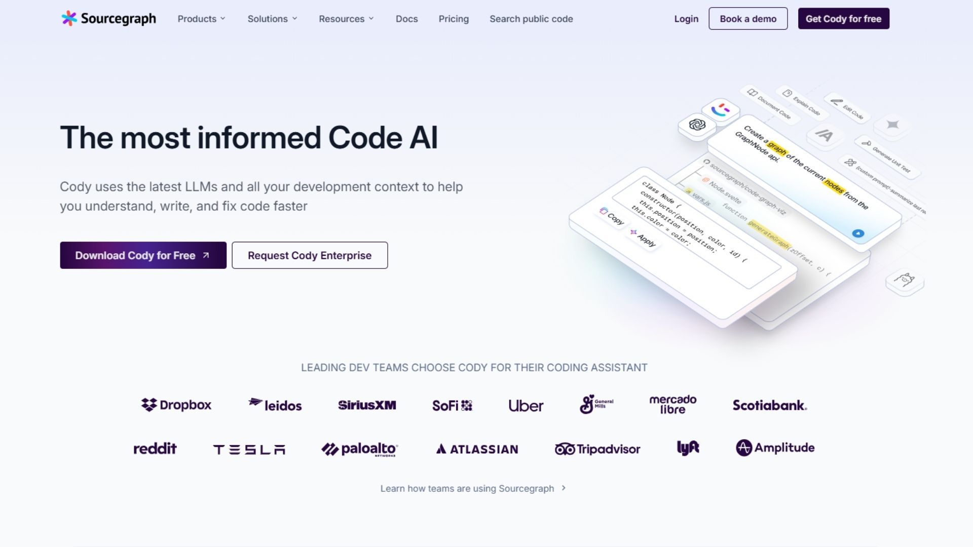 Sourcegraph Cody AI coding tools