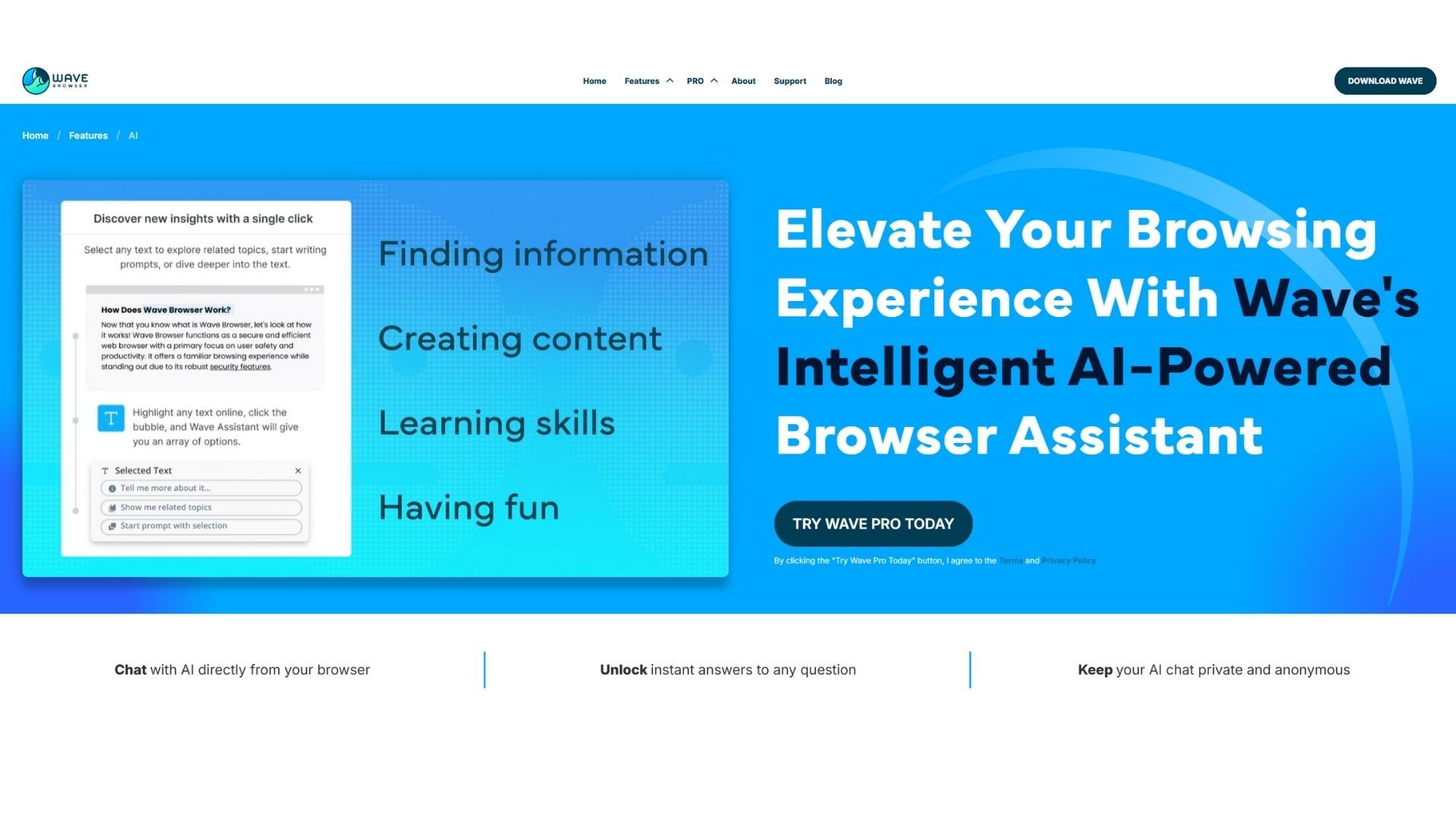 Wave best ai browser