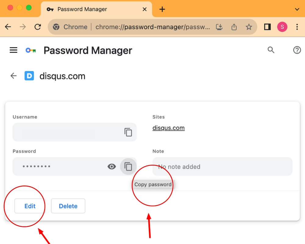 How to copy or edit passwords on Google Password Manager