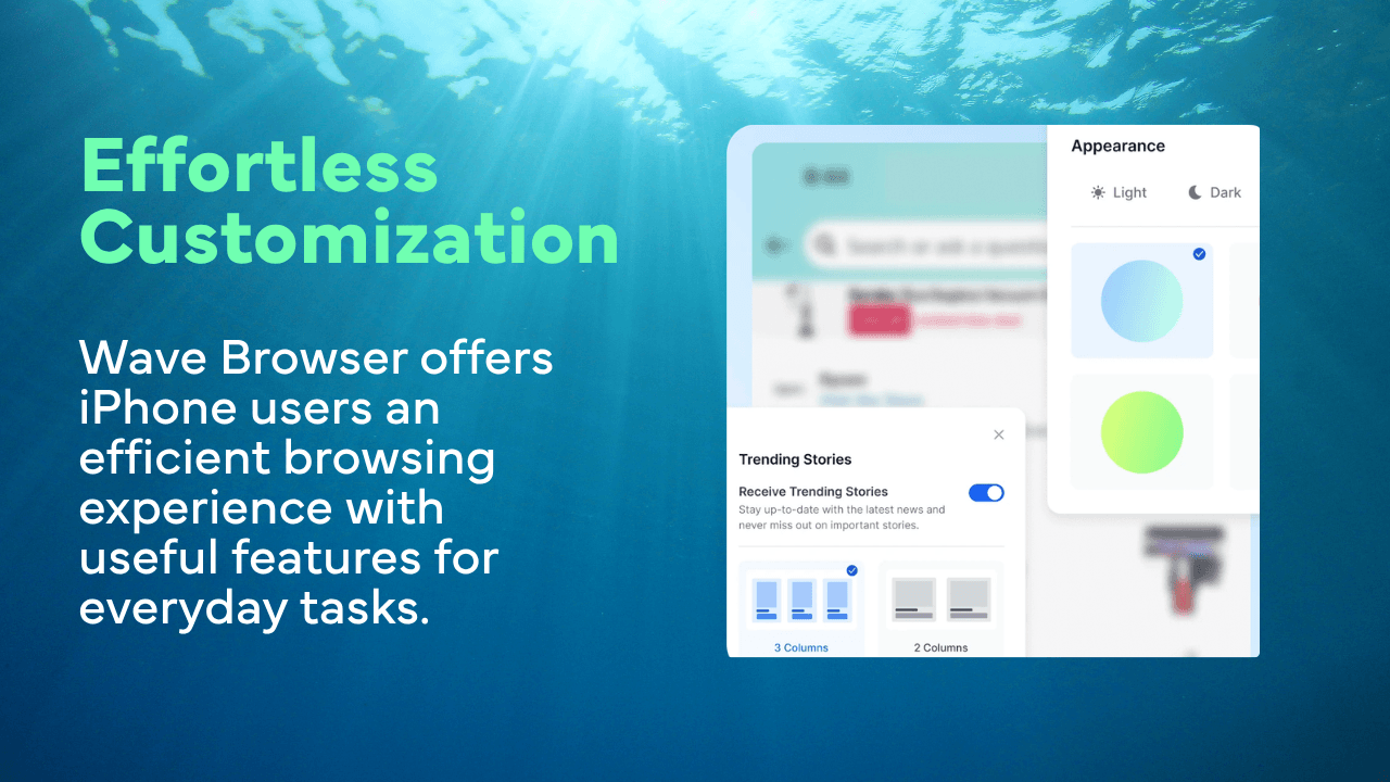 Wave Browser offers iPhone users an efficient browsing experience with useful features for everyday tasks and a purpose that supports ocean cleanup efforts.