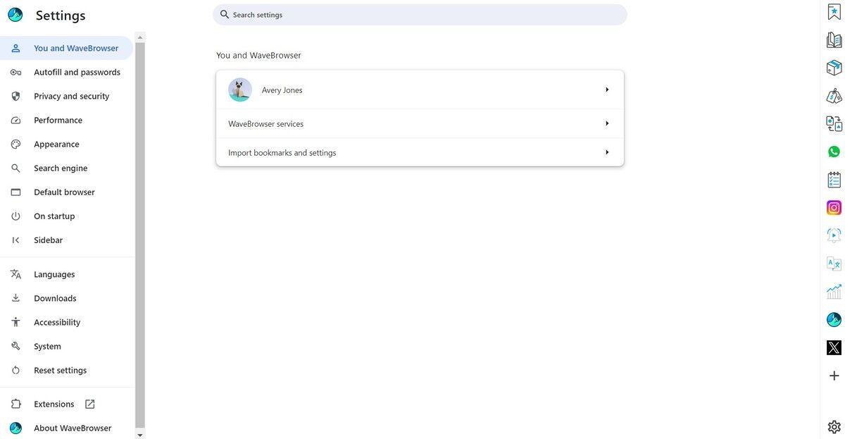 browser settings