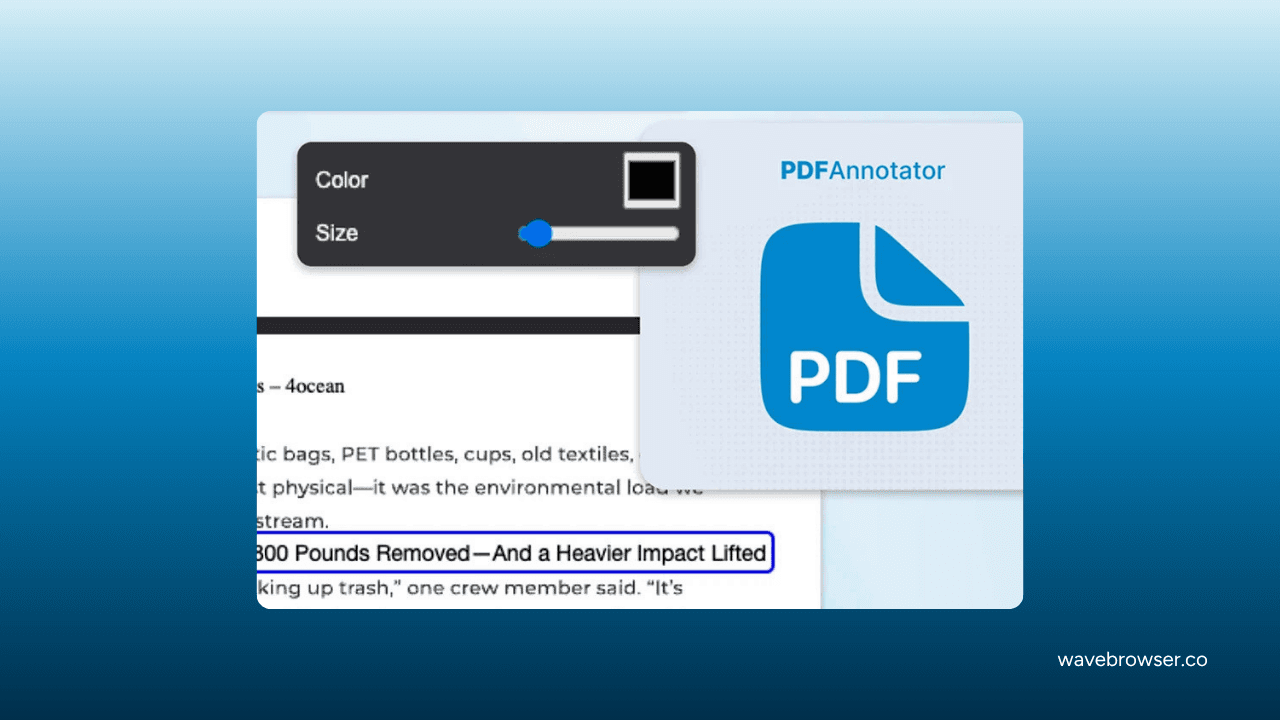 wave browser pdf annotator