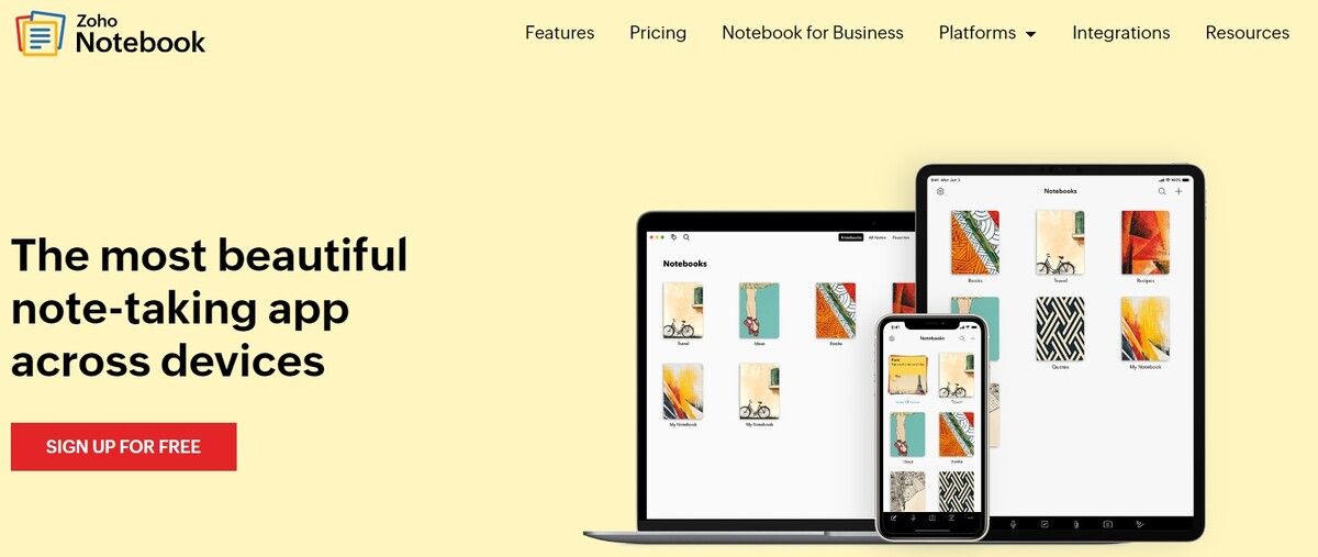 Zoho Notebook