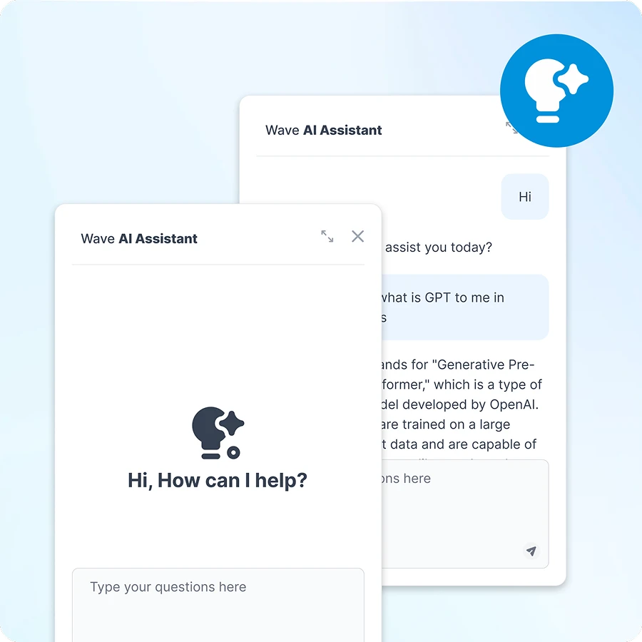 Built-in AI assistant providing instant answers