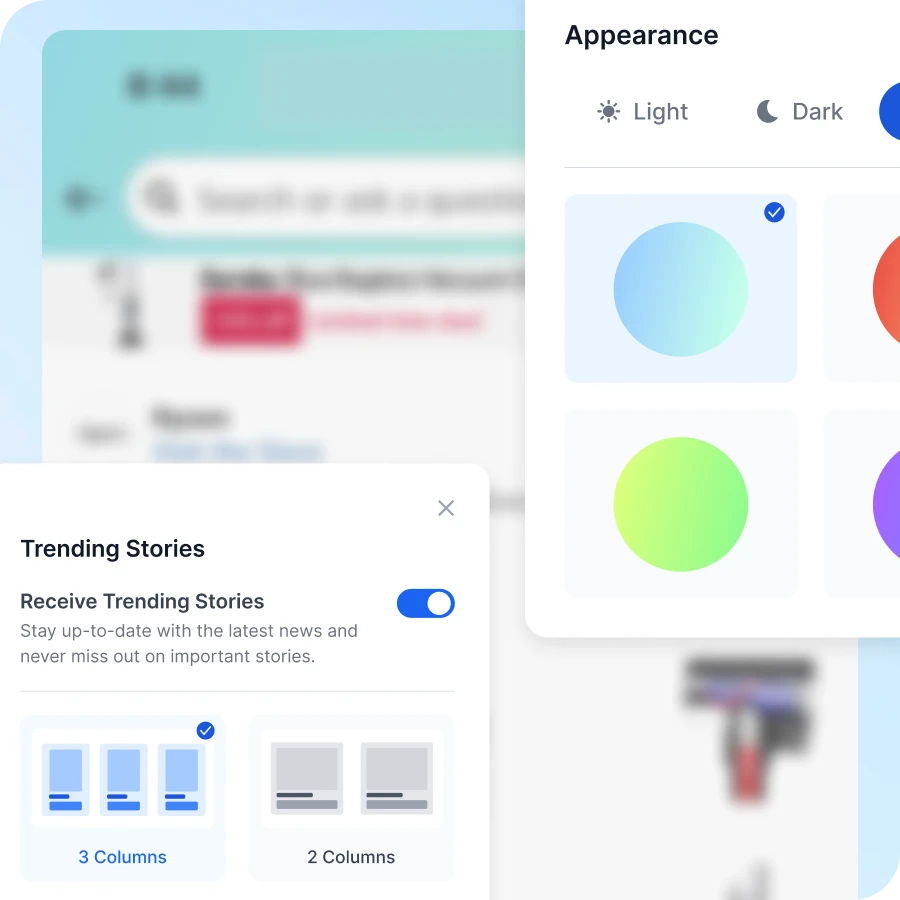 Wave Browser customization features on iOS