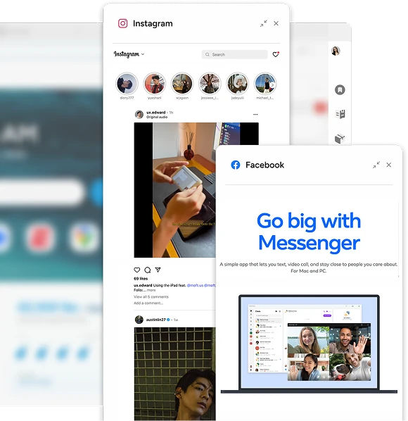 Wave Browser split view and social messaging features
