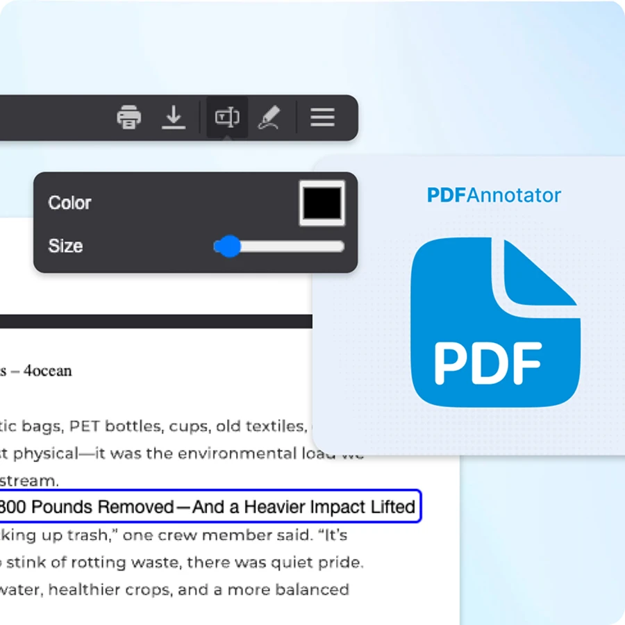 Wave Browser PDF annotation features