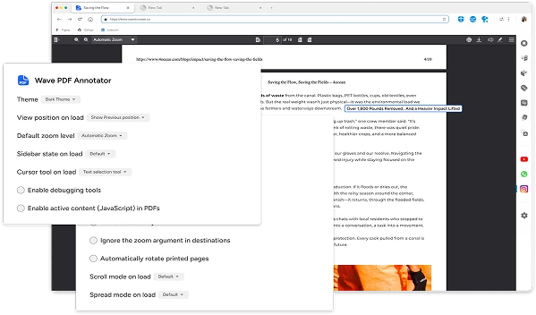 Wave Browser PDF editor and annotation features