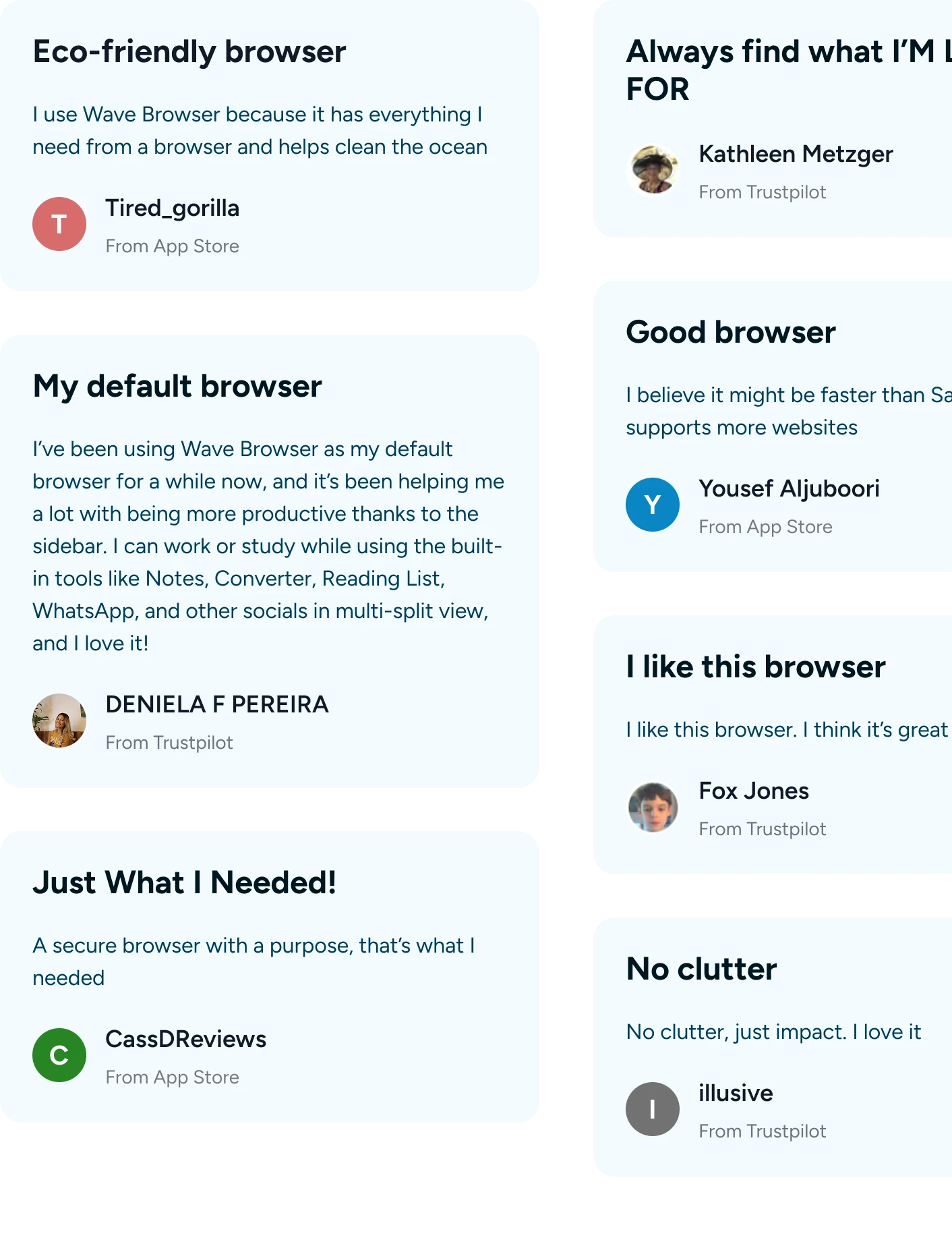 Testimonials from our community